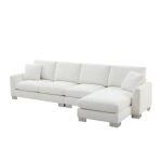 Heriest 3 - Piece Modern Sectional L-Shaped Sofa With Chaise And 2 Pillows