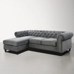 Carlyon 99" L-Shaped Chesterfield Convertible  Sofa for Home, Bedroom, Apartment, Dorn Room, Office