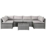 Lyrissa 7-Piece Wicker All Weather Patio Conversation Sets Outdoor Furniture Sets w/Cushions