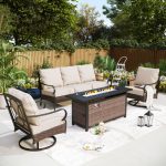 Tapasi 5-7 Person Patio Conversation Set with Swiveling Lounge Chairs