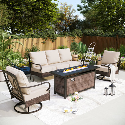default_name-586.jpg Tapasi 5-7 Person Patio Conversation Set with Swiveling Lounge Chairs - Image 1
