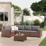 5 - Person Outdoor Rattan Sectional Seating Group With Cushions