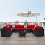 Apiffany 10 Piece Rattan Sofa Seating Group with Cushions