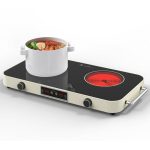 Electric Cooktop, 2200W Electric Stove 2 Burners with Knob Control, 9 Heating Levels, Hot Surface Indicator, Timer, Hot Plates for Cooking