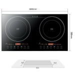 Double Induction Cooktop Cooker 2400W Digital Electric Countertop Burner Touch Sensor Control Stove Dual Hot Plate 8 Gear Firepower Countertop Burner Induction Cooker Vitro Ceramic Glass Black 110V