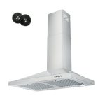 FIREGAS Wall Mount Range Hood 30 inch Stainless Steel Hood Fan for Kitchen,400 CFM with Ducted Convertible Ductless Kitchen Hood in Stainless Steel, LED Lights,3 Speed Exhaust Fan