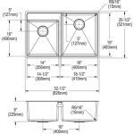 Elkay Crosstown Stainless Steel 32-1/2" x 20-1/2" x 9", Offset Double Bowl Undermount Sink Kit with Water Deck
