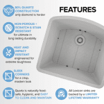 D-Shaped Quartz Composite Kitchen Sink