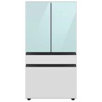 Bespoke 29 cu ft. 4-Door French Door Smart Refrigerator with Beverage Center in Morning Blue/White Glass, Standard Depth