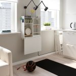 NORBERG Wall-mount drop-leaf tbl w storage, 25 1/4x23 5/8 "