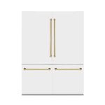 Autograph Edition 60 in. 4-Door French Door Refrigerator w/ Ice & Water Dispenser in White Matte & Polished Gold