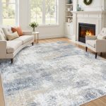 Elroy Modern Abstract Machine Washable Area Rug with Non-Slip Backing