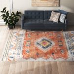 Enciso Southwestern Orange Indoor/Outdoor Use Area Rug