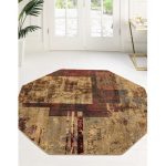 Knowle Abstract Brown/Red Area Rug