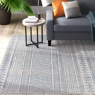LaruthTribalLightBlue2FBlue2FNavy2FWhiteIndoor2FOutdoorAreaRug.jpg Laruth Tribal Light Blue/Blue/Navy/White Indoor/Outdoor Area Rug - Image 1