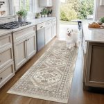 Medallion Non Slip Washable Rug(Brown)