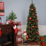 North Valley Spruce Pencil Slim Tree with Clear Lights