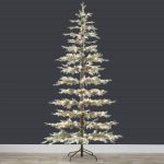 Pre-Lit Flocked Sparse Christmas Tree w/ 2-in-1 LEDs, Cordless Connection, Metal Stand