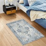 Roehit Oriental Performance Machine Washable Blue / Ivory Area Rug